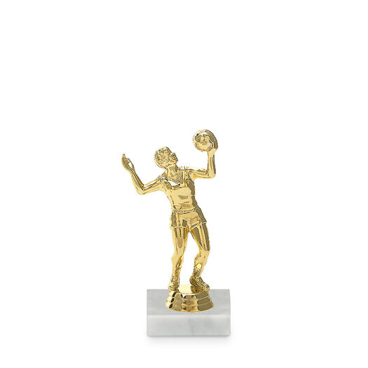 Figurka volejbal - žena 15 cm, zlato, včetně podstavce