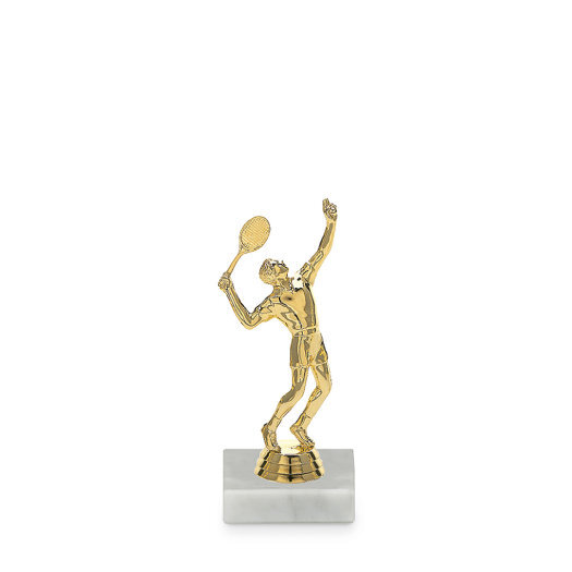 Figurka tenis muž, 15 cm, zlato, včetně podstavce