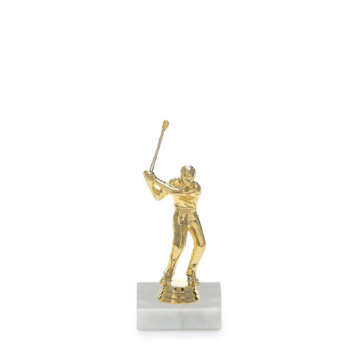 Figurka golf - muž, 14 cm, zlato, včetně podstavce