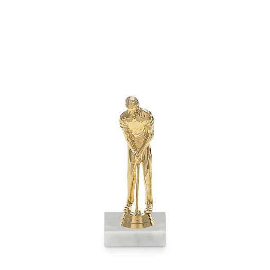 Figurka golf - muž, 15 cm, zlato, včetně podstavce