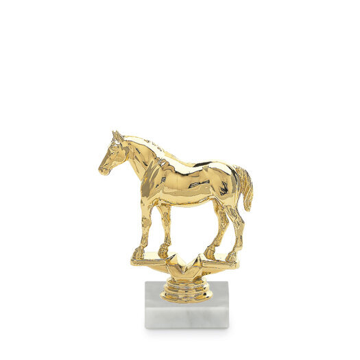 Figurka kůň, 15 cm, zlato, včetně podstavce