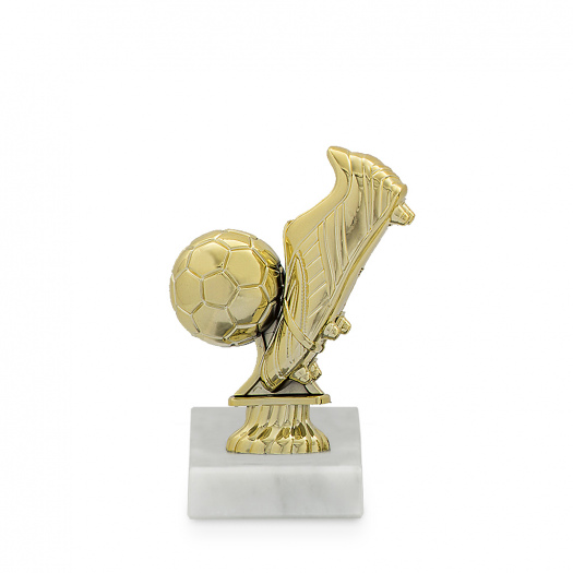 Figurka fotbal + míč, zlato, 10cm, včetně podstavce