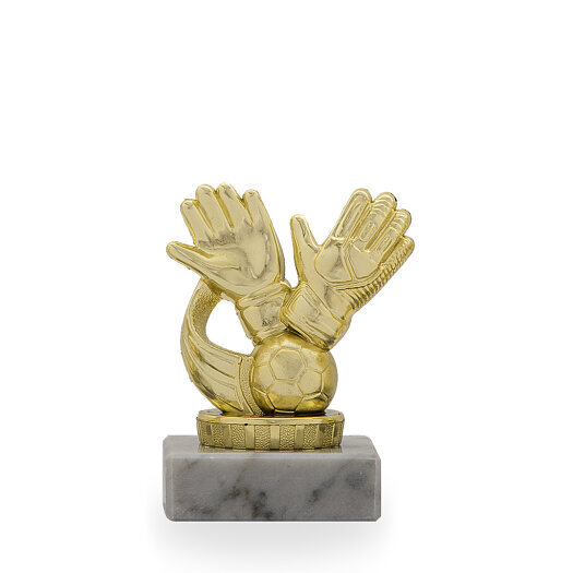 Figurka fotbal ruce, zlatá, 9cm, včetně podstavce