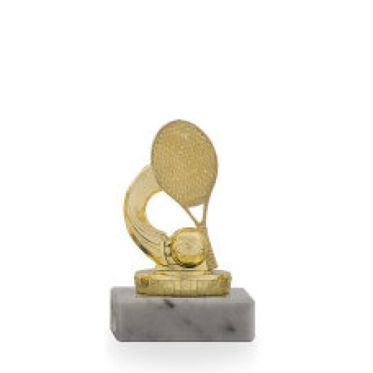 Figurka tenis, zlatá, 10cm, včetně podstavce