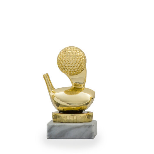 Figurka golf, zlatá, 10cm, včetně podstavce