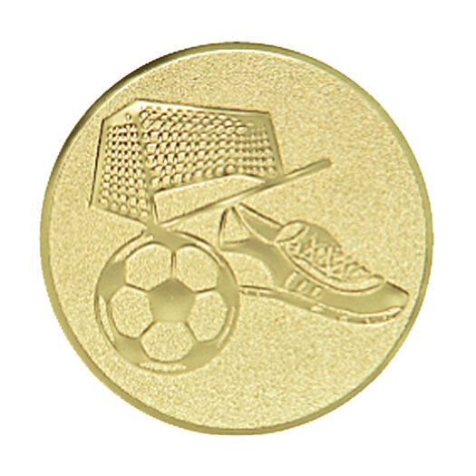 Emblém fotbal - kopačka + míč + branka, pr. 25 mm, zlato