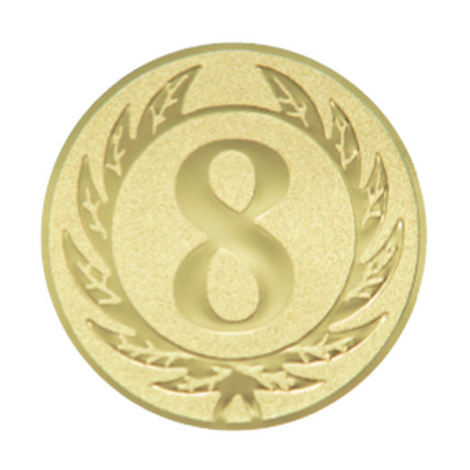 Emblém číslice 8, pr. 25 mm, zlato