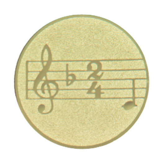 Emblém noty, pr. 25 mm, zlato