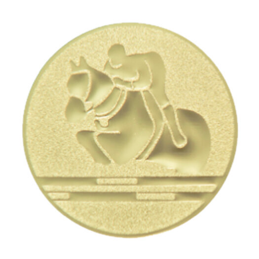 Emblém kůň - skok přes překážku, pr. 25 mm, zlato