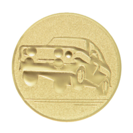 Emblém závodní auto, pr. 25 mm, zlato
