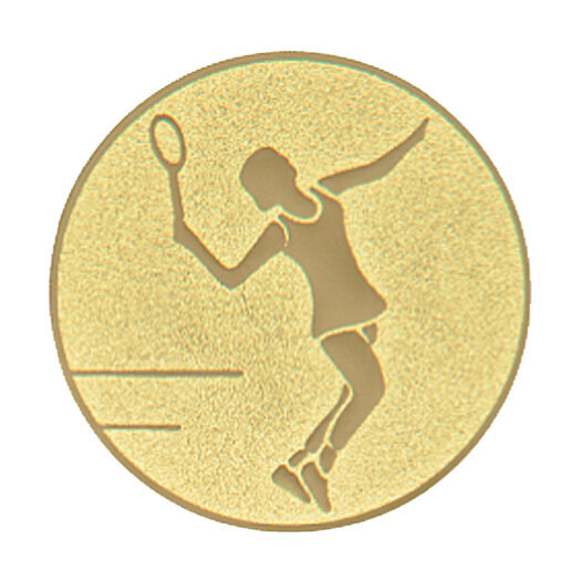Emblém tenis - žena, pr. 25 mm, zlato