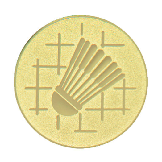 Emblém badminton, pr. 25 mm, zlato