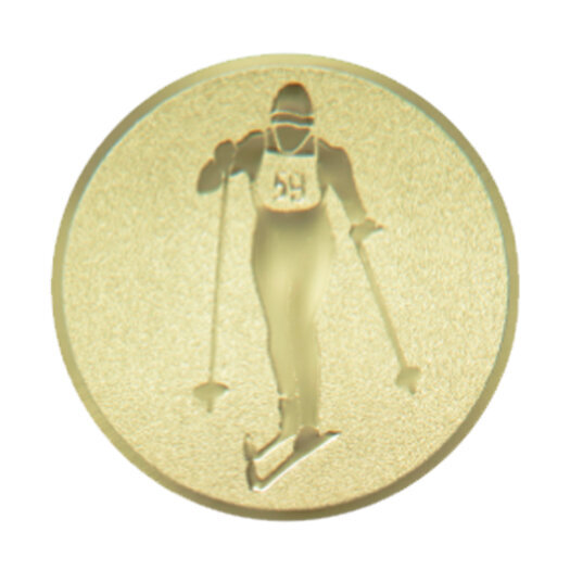 Emblém běh na lyžích, pr. 25 mm, zlato