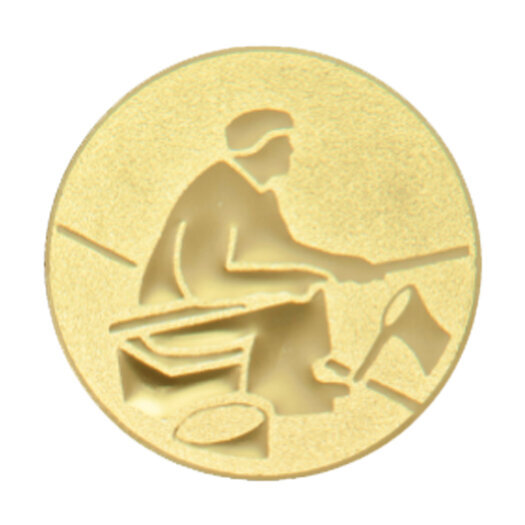 Emblém rybář, pr. 25 mm, zlato