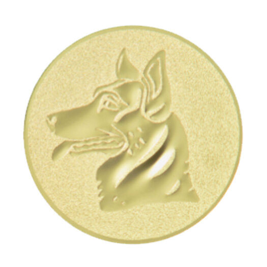 Emblém pes, pr. 25 mm, zlato