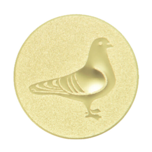 Emblém holub, pr. 25 mm, zlato