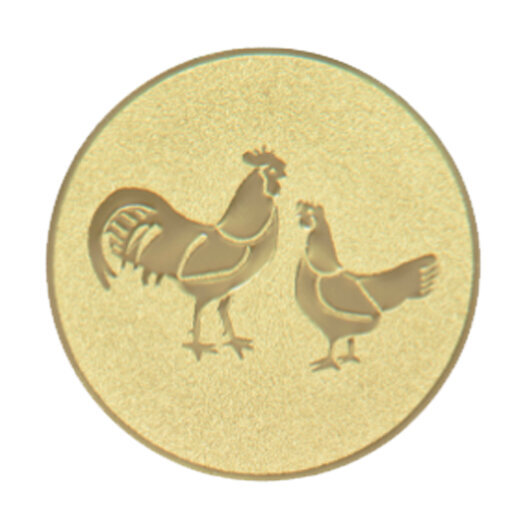 Emblém drůbež, pr. 25 mm, zlato