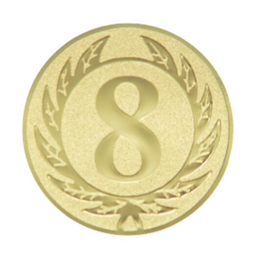 Emblém čísice 8, pr. 50 mm, zlato