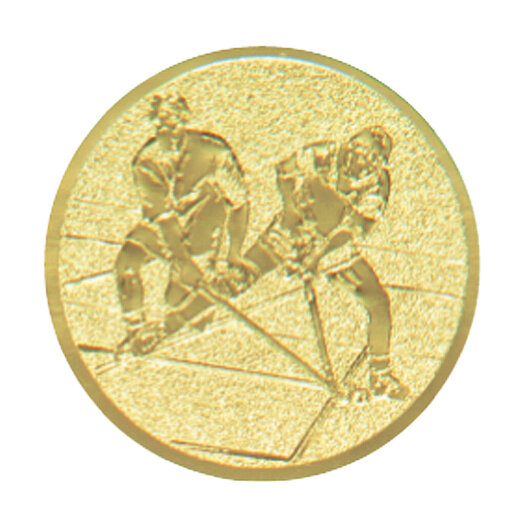 Emblém pozemní hokej, pr. 50 mm, zlato