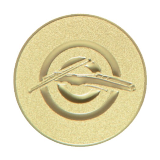 Emblém kuše, pr. 50 mm, zlato