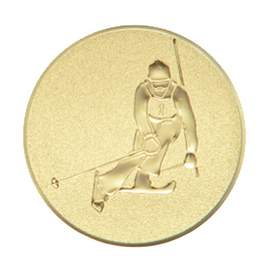Emblém lyže sjezd, pr. 50 mm, zlato