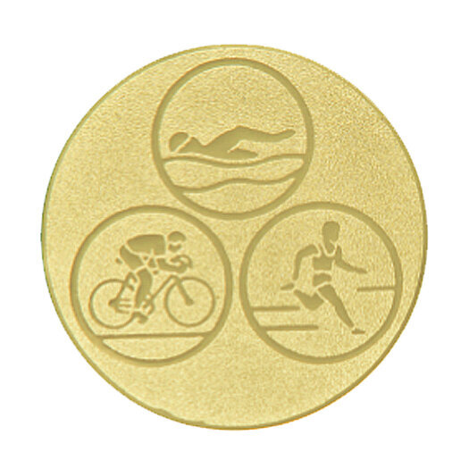 Emblém triathlon, pr. 50 mm, zlato