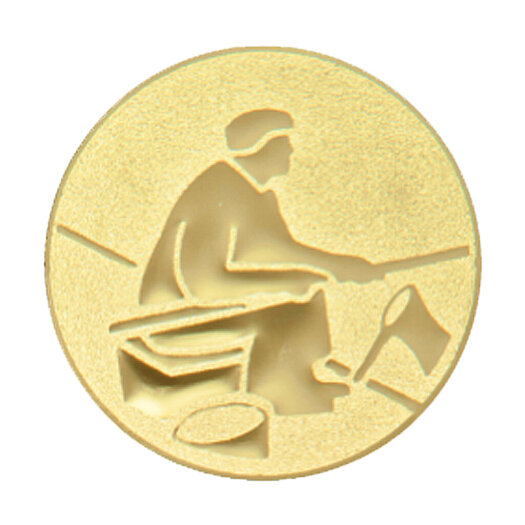 Emblém rybář, pr. 50 mm, zlato