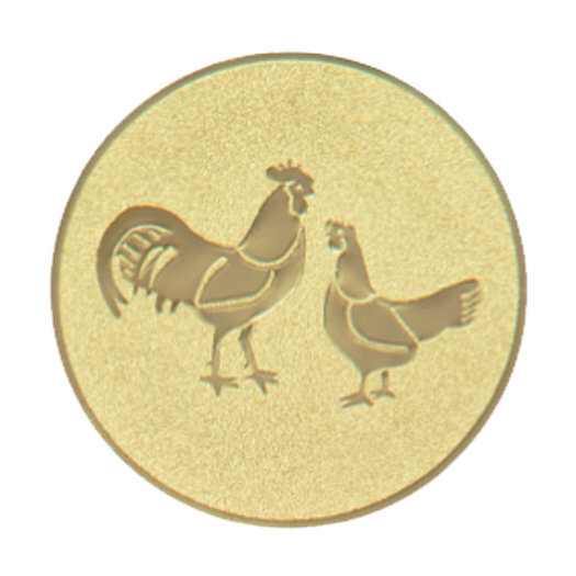 Emblém drůbež, pr. 50 mm, zlato