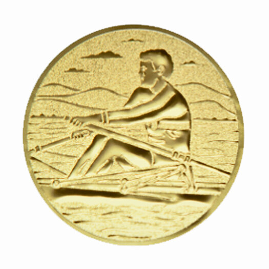 Emblém veslování, pr. 50 mm, zlato