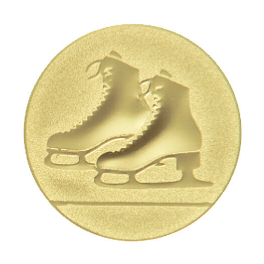 Emblém lední brusle, pr. 50 mm, zlato