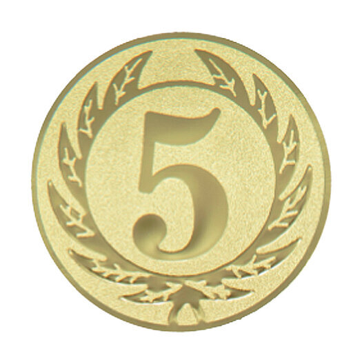 Emblém s číslicí 5, pr. 50 mm, zlato