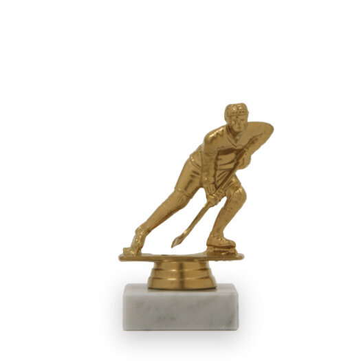 Figurka hokej, muž, 12 cm, zlatá mat, včetně podstavce