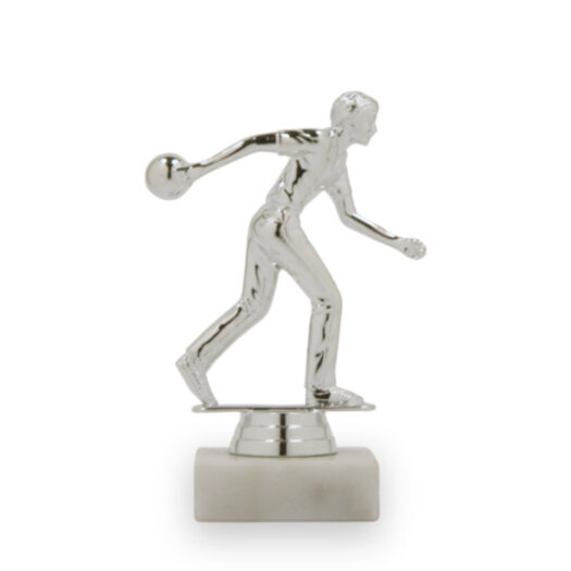 Figurka bowling muž, 14 cm, stříbro, včetně podstavce