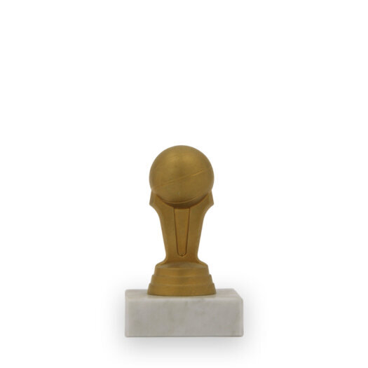 Figurka basketbal míč, 10 cm, zlatá mat, včetně podstavce