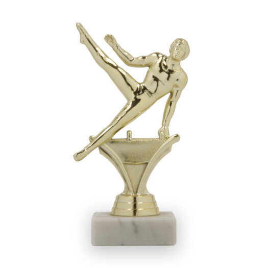 Figurka gymnasta muž, 15 cm, zlatá, včetně podstavce