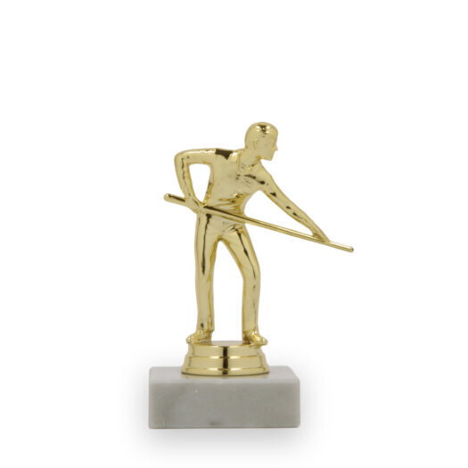 Figurka kulečník muž, 12 cm, zlatá, včetně podstavce