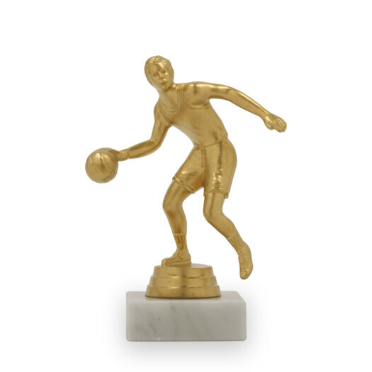 Figurka basketbal muž, 14 cm, zlatá matná, včetně podstavce