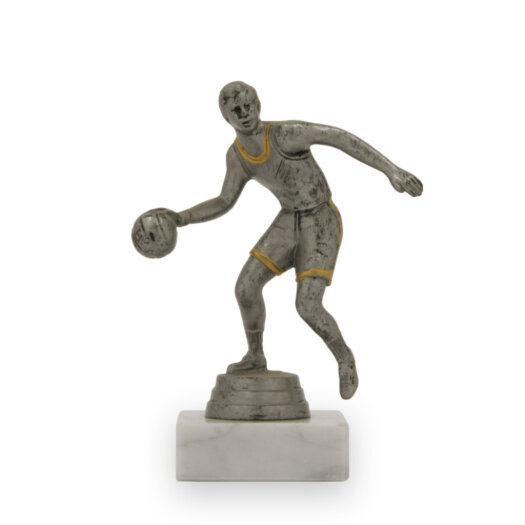 Figurka basketbal muž, 14 cm, stříbro antic, včetně podstavce