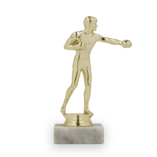 Figurka box muž, 15 cm, zlatá, včetně podstavce