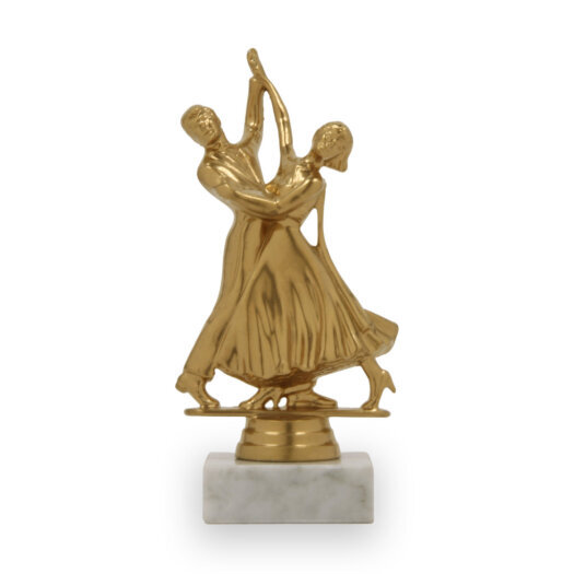 Figurka společenský tanec, 16 cm, zlatá mat, včetně podstavce