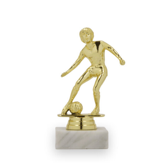 Figurka fotbal žena, 14 cm, zlatá, včetně podstavce