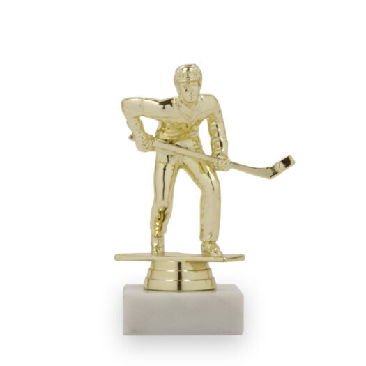 Figurka hokejbal muž, 13 cm, zlatá, včetně podstavce
